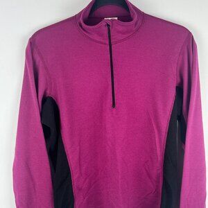 SportHill Sweatshirt Size M Pink Long Sleeve Collared 1/4 Zip 100% Polyester